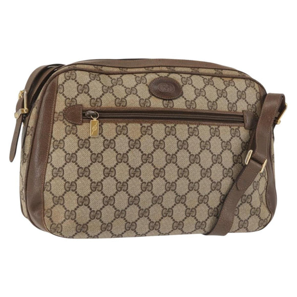 GUCCI GG Supreme Shoulder Bag PVC Beige Silver 001 46 5532 Auth 144096