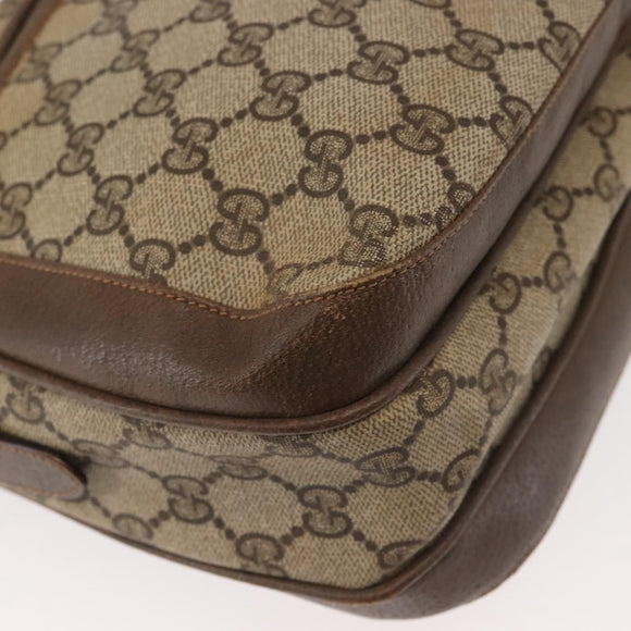 GUCCI GG Supreme Shoulder Bag PVC Beige Silver 001 46 5532 Auth 144096