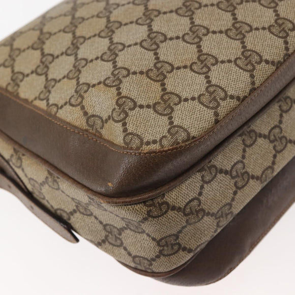 GUCCI GG Supreme Shoulder Bag PVC Beige Silver 001 46 5532 Auth 144096