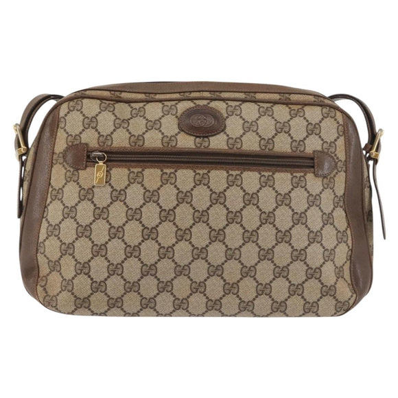 GUCCI GG Supreme Shoulder Bag PVC Beige Silver 001 46 5532 Auth 144096