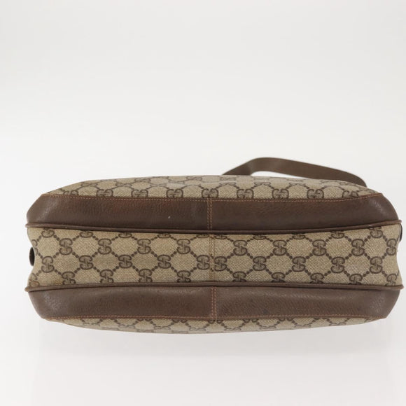 GUCCI GG Supreme Shoulder Bag PVC Beige Silver 001 46 5532 Auth 144096