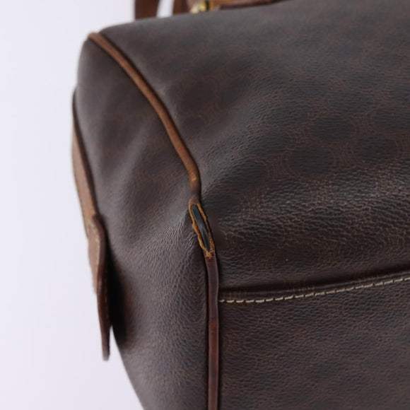 CELINE Macadam Canvas Hand Bag PVC Leather 2way Brown Gold Auth 144099