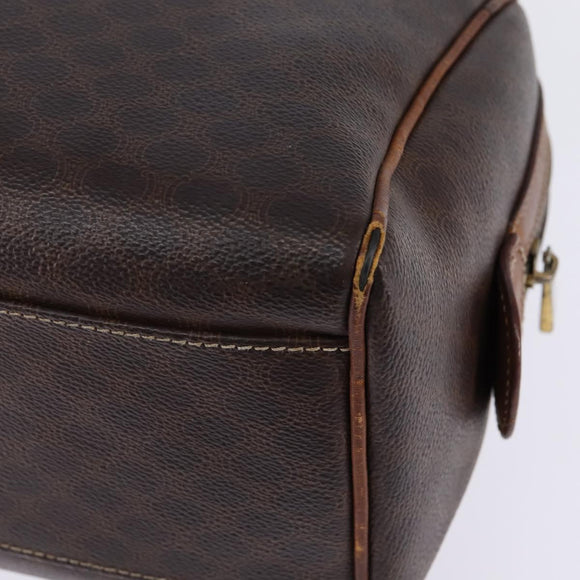 CELINE Macadam Canvas Hand Bag PVC Leather 2way Brown Gold Auth 144099