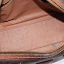 CELINE Macadam Canvas Hand Bag PVC Leather 2way Brown Gold Auth 144099-11