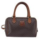 CELINE Macadam Canvas Hand Bag PVC Leather 2way Brown Gold Auth 144099-13