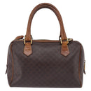 CELINE Macadam Canvas Hand Bag PVC Leather 2way Brown Gold Auth 144099-2