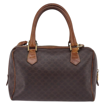 CELINE Macadam Canvas Hand Bag PVC Leather 2way Brown Gold Auth 144099 - 0