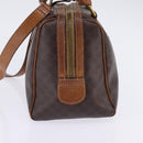 CELINE Macadam Canvas Hand Bag PVC Leather 2way Brown Gold Auth 144099-3