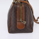CELINE Macadam Canvas Hand Bag PVC Leather 2way Brown Gold Auth 144099-4