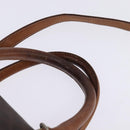 CELINE Macadam Canvas Hand Bag PVC Leather 2way Brown Gold Auth 144099-8