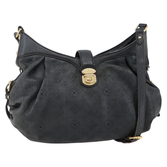 LOUIS VUITTON Monogram Mahina XS Shoulder Bag Black M95660 LV Auth 144112
