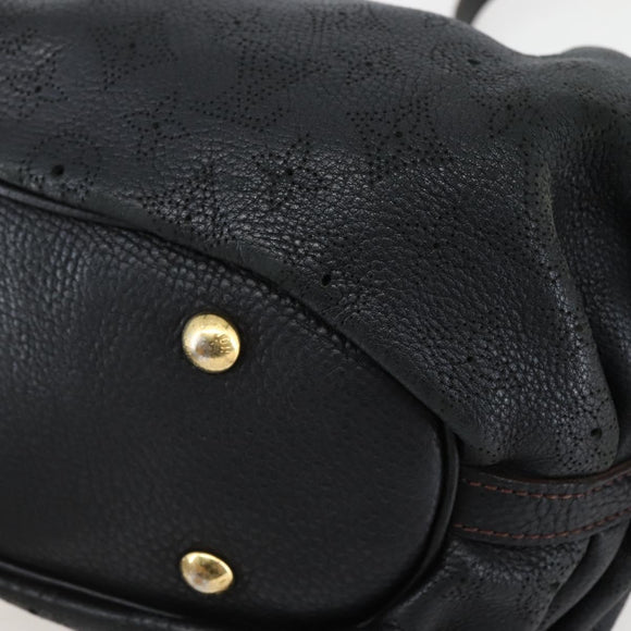 LOUIS VUITTON Monogram Mahina XS Shoulder Bag Black M95660 LV Auth 144112
