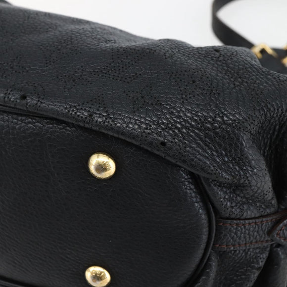 LOUIS VUITTON Monogram Mahina XS Shoulder Bag Black M95660 LV Auth 144112