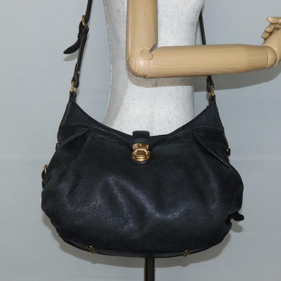 LOUIS VUITTON Monogram Mahina XS Shoulder Bag Black M95660 LV Auth 144112