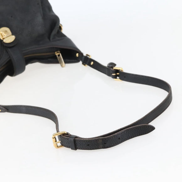 LOUIS VUITTON Monogram Mahina XS Shoulder Bag Black M95660 LV Auth 144112