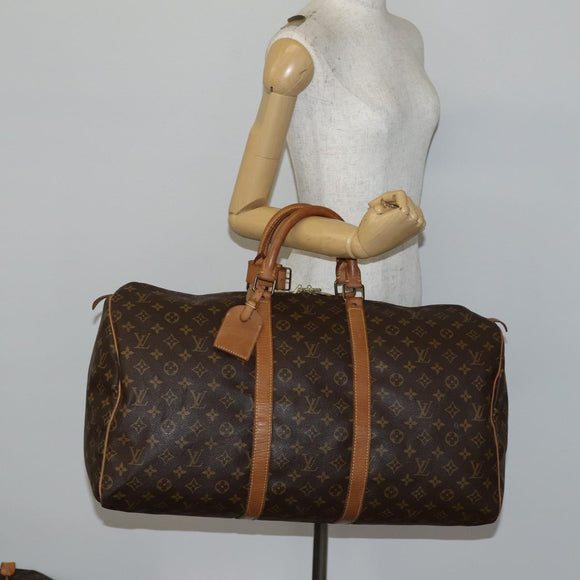 LOUIS VUITTON Monogram Keepall 55 Boston Bag M41424 LV Auth 144117