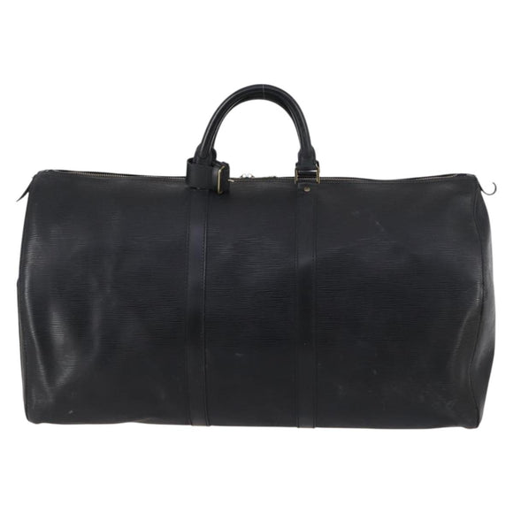 LOUIS VUITTON Epi Keepall 55 Boston Bag Noir Black M42952 LV Auth 144122
