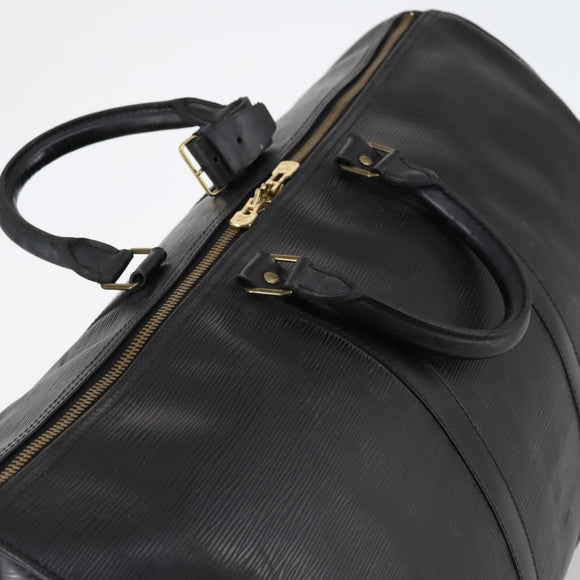 LOUIS VUITTON Epi Keepall 55 Boston Bag Noir Black M42952 LV Auth 144122