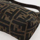 FENDI Zucca Canvas Hand Bag Brown Black Auth 144126-14