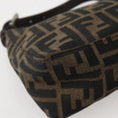 FENDI Zucca Canvas Hand Bag Brown Black Auth 144126-15