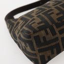 FENDI Zucca Canvas Hand Bag Brown Black Auth 144126-17
