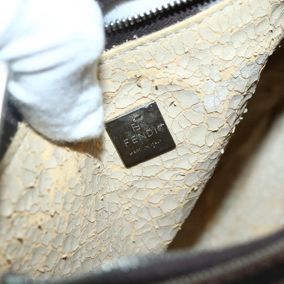 FENDI Zucca Canvas Hand Bag Brown Black Auth 144126