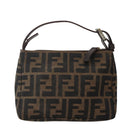 FENDI Zucca Canvas Hand Bag Brown Black Auth 144126-2