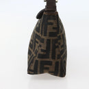 FENDI Zucca Canvas Hand Bag Brown Black Auth 144126-3
