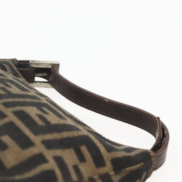 FENDI Zucca Canvas Hand Bag Brown Black Auth 144126