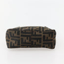 FENDI Zucca Canvas Hand Bag Brown Black Auth 144126-5