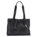 GUCCI Tote Bag Leather Black Gold 002 1053 3754 Auth 144129-1