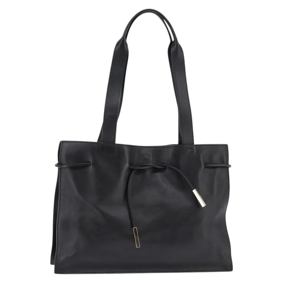 GUCCI Tote Bag Leather Black Gold 002 1053 3754 Auth 144129