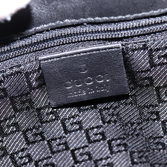 GUCCI Tote Bag Leather Black Gold 002 1053 3754 Auth 144129