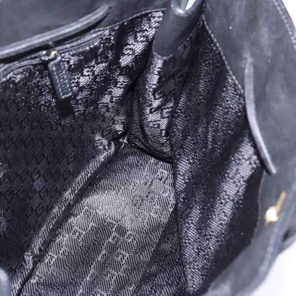GUCCI Tote Bag Leather Black Gold 002 1053 3754 Auth 144129