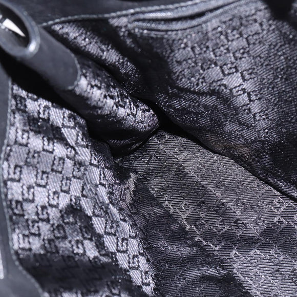 GUCCI Tote Bag Leather Black Gold 002 1053 3754 Auth 144129