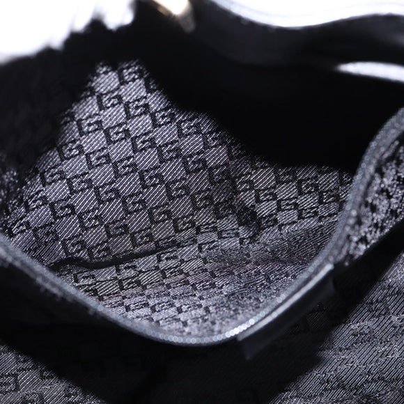 GUCCI Tote Bag Leather Black Gold 002 1053 3754 Auth 144129