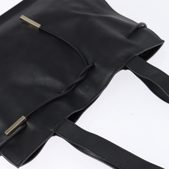 GUCCI Tote Bag Leather Black Gold 002 1053 3754 Auth 144129