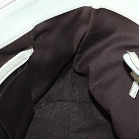 GUCCI GG Canvas Guccissima Tote Bag Leather White Gold 145993 Auth 144130