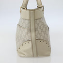 GUCCI GG Canvas Guccissima Tote Bag Leather White Gold 145993 Auth 144130-3
