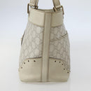 GUCCI GG Canvas Guccissima Tote Bag Leather White Gold 145993 Auth 144130-4