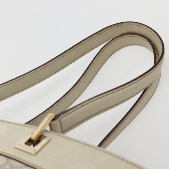 GUCCI GG Canvas Guccissima Tote Bag Leather White Gold 145993 Auth 144130