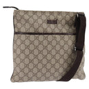 GUCCI GG Supreme Shoulder Bag PVC Beige Silver 141626 Auth 144131-1