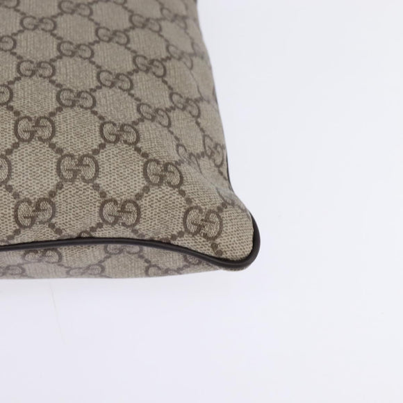 GUCCI GG Supreme Shoulder Bag PVC Beige Silver 141626 Auth 144131