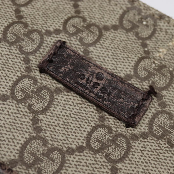 GUCCI GG Supreme Shoulder Bag PVC Beige Silver 141626 Auth 144131