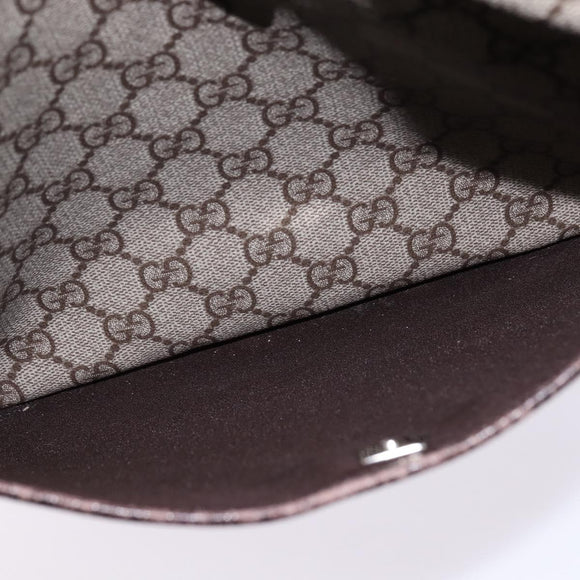 GUCCI GG Supreme Shoulder Bag PVC Beige Silver 141626 Auth 144131