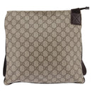 GUCCI GG Supreme Shoulder Bag PVC Beige Silver 141626 Auth 144131-3