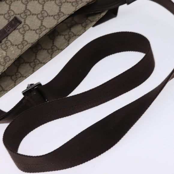 GUCCI GG Supreme Shoulder Bag PVC Beige Silver 141626 Auth 144131