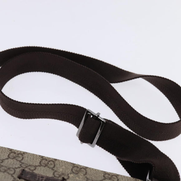 GUCCI GG Supreme Shoulder Bag PVC Beige Silver 141626 Auth 144131