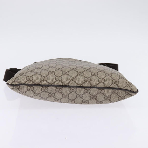 GUCCI GG Supreme Shoulder Bag PVC Beige Silver 141626 Auth 144131