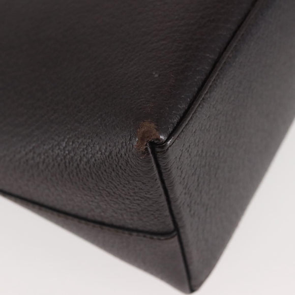 GUCCI Bamboo Shoulder Bag Leather Dark Brown Gold 001 3008 Auth 144134